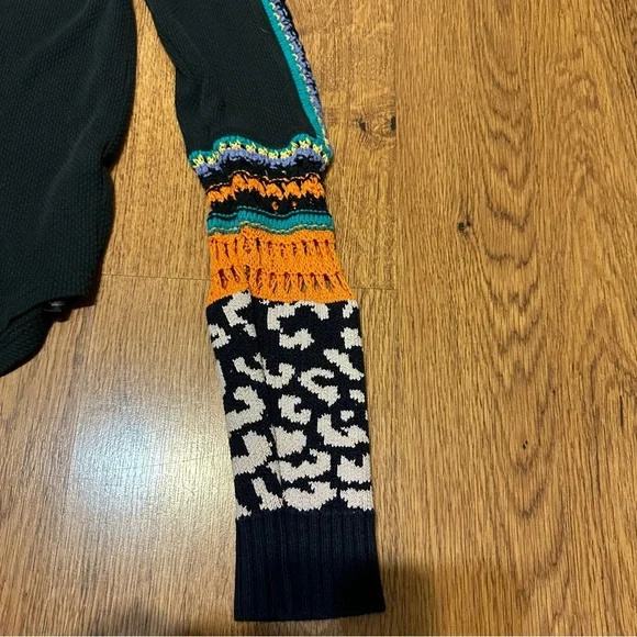 Free People Black Long Sleeve Switch it up Thermal Top Colorful Stripe Small - Picture 6 of 13